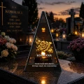Znicz Lustrzany Lampion Solarny 3D Nadruk UV na Dzień Matki Elegancki