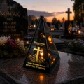 Znicz na Dzień TATY OJCA Lustrzany Lampion Solarny 3D Nadruk UV Elegancki