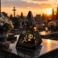 Znicz na Dzień TATY OJCA Lustrzany Lampion Solarny 3D Nadruk UV Elegancki