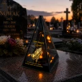 Znicz Lustrzany Lampion Solarny 3D Nadruk UV na Dzień Dziadka