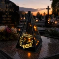 Znicz Lustrzany Lampion Solarny 3D Nadruk UV na Dzień Dziadka