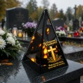 Znicz Lustrzany Lampion Solarny 3D Nadruk UV na Dzień Dziadka