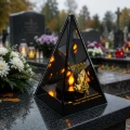 Znicz Lustrzany Lampion Solarny 3D Nadruk UV Dla Babci Elegancki