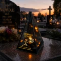Znicz Lustrzany Lampion Solarny 3D Nadruk UV Dla Babci Elegancki