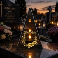 Znicz Lustrzany Lampion Solarny 3D Nadruk UV Dla Babci Elegancki