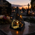Znicz Lustrzany Lampion Solarny 3D Nadruk UV Dla Babci Elegancki