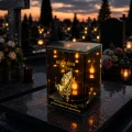 Znicz Lustrzany Lampion Solarny 3D Nadruk UV na Dzień Matki Elegancki