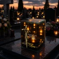 Znicz Lustrzany Lampion Solarny 3D Nadruk UV na Dzień Matki Elegancki