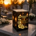 Znicz na Dzień TATY OJCA Lampion Solarny Lustrzany Nadruk UV Elegancki 3D