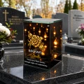 Znicz na Dzień Dziadka Lampion LED Lustrzany Nadruk UV Elegancki 3D