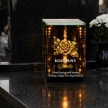 Znicz na Dzień Dziadka Lampion LED Lustrzany Nadruk UV Elegancki 3D