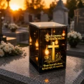 Znicz na Dzień Dziadka Lampion LED Lustrzany Nadruk UV Elegancki 3D