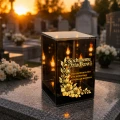 Znicz na Dzień Dziadka Lampion LED Lustrzany Nadruk UV Elegancki 3D
