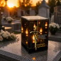 Znicz na Dzień Dziadka Lampion LED Lustrzany Nadruk UV Elegancki 3D