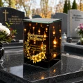 Znicz na Dzień Dziadka Lampion LED Lustrzany Nadruk UV Elegancki 3D