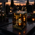 Znicz na Dzień Dziadka Lampion LED Lustrzany Nadruk UV Elegancki 3D