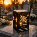 Znicz na Dzień BABCI Lampion LED Lustrzany Nadruk UV Elegancki 3D