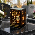Znicz na Dzień BABCI Lampion LED Lustrzany Nadruk UV Elegancki 3D