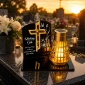 WIECZNY ZNICZ SOLARNY LED NA GRÓB DLA TATY   NA DZIEŃ OJCA  EFEKT PŁOMIENIA