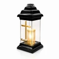 Znicz LED na Grób Kochanej Mamie Lampion Krzyż Złoty na Dzień Matki