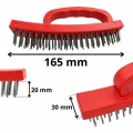 Szczotka druciana ręczna stalowa 165x30 mm do rdzy metalu mocna