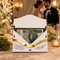 Pudełko na pieniądze Ślub personalizowane prezent Młoda Para z nadrukiem UV