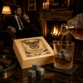 KAMIENIE DO WHISKY KAMIENNE KOSTKI GRANIT w drewnianym pudełku z grawerem