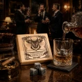 KAMIENIE DO WHISKY KAMIENNE KOSTKI GRANIT w drewnianym pudełku z grawerem