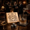 KAMIENIE DO WHISKY KAMIENNE KOSTKI GRANIT w drewnianym pudełku z grawerem