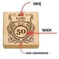 KAMIENIE DO WHISKY KAMIENNE KOSTKI GRANIT w drewnianym pudełku z grawerem