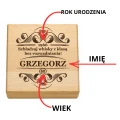 KAMIENIE DO WHISKY KAMIENNE KOSTKI GRANIT w drewnianym pudełku z grawerem