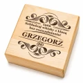 KAMIENIE DO WHISKY KAMIENNE KOSTKI GRANIT w drewnianym pudełku z grawerem