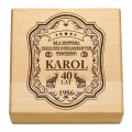 KAMIENIE DO WHISKY KAMIENNE KOSTKI GRANIT w drewnianym pudełku z grawerem