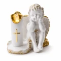 ZNICZ LAMPKA figurka nagrobna ANIOŁ OZDOBA NA GRÓB ANIOŁEK led ZŁOTY