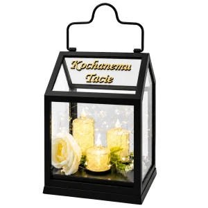 ZNICZ Kapliczka LAMPKA nagrobna OZDOBA NA GRÓB led LAMPION DLA TATY