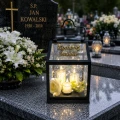 ZNICZ Kapliczka LAMPKA nagrobna OZDOBA NA GRÓB led LAMPION DLA MAMY