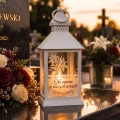 ZNICZ Kapliczka LAMPKA nagrobna  OZDOBA NA GRÓB led BIAŁY LAMPION