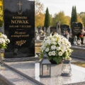 ZNICZ Kapliczka LAMPKA nagrobna  OZDOBA NA GRÓB led SZARY LAMPION