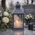 ZNICZ Kapliczka LAMPKA nagrobna  OZDOBA NA GRÓB led SZARY LAMPION