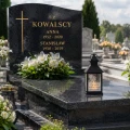 ZNICZ Kapliczka LAMPKA nagrobna  OZDOBA NA GRÓB led CZARNY LAMPION