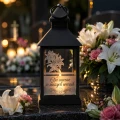 ZNICZ Kapliczka LAMPKA nagrobna  OZDOBA NA GRÓB led CZARNY LAMPION