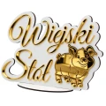 Napis WIEJSKI STÓŁ Biało-złoty lustrzany 35x25 dekoracja stołu wesele ślub