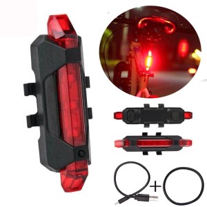 LAMPKA ROWEROWA TYLNA OŚWIETLENIE 5 LED USB TYŁ