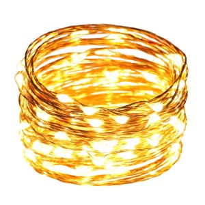 100 MIKRO LED DRUCIK LAMPKI NA BATERIE BIAŁE CIEPŁE