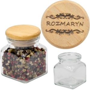 SŁOICZEK NA PRZYPRAWY 100ML PRZYKRYWKA Z GRAWEREM