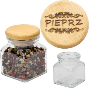 SŁOICZEK NA PRZYPRAWY 100ML PRZYKRYWKA Z GRAWEREM