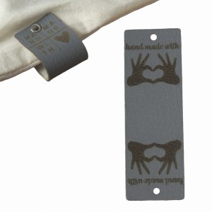 10X HANDMADE SKÓRZANE NASZYWKI METKI RĘKODZIEŁO