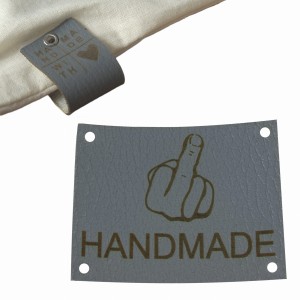 10X HANDMADE SKÓRZANE NASZYWKI METKI RĘKODZIEŁO