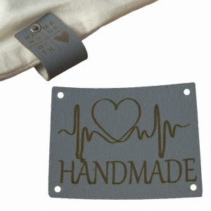 10X HANDMADE SKÓRZANE NASZYWKI METKI RĘKODZIEŁO