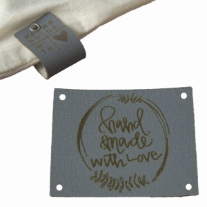 10X HANDMADE SKÓRZANE NASZYWKI METKI RĘKODZIEŁO